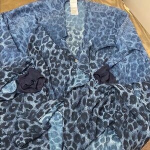 Blue Leopard Print Women's cover up.